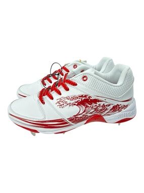 Ringor Rip-It Flite Spike Cleats Rising Tide White Red Softball Metal Spikes
